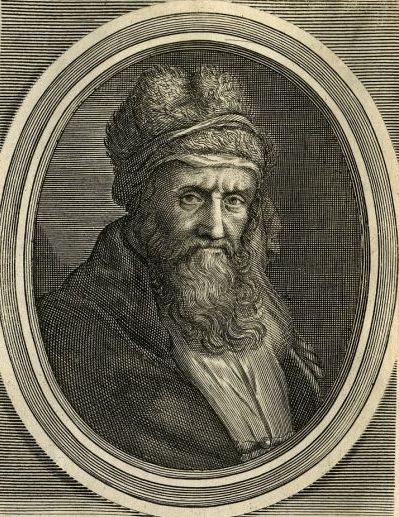 Historical engraving of the ancient Greek writer Diogenes Laertius